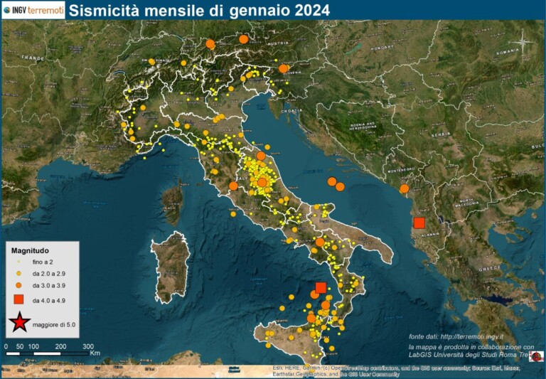 Le Mappe Mensili Della Sismicità 1210 Terremoti A Gennaio Il Più Risentito Tra Campania E 5614