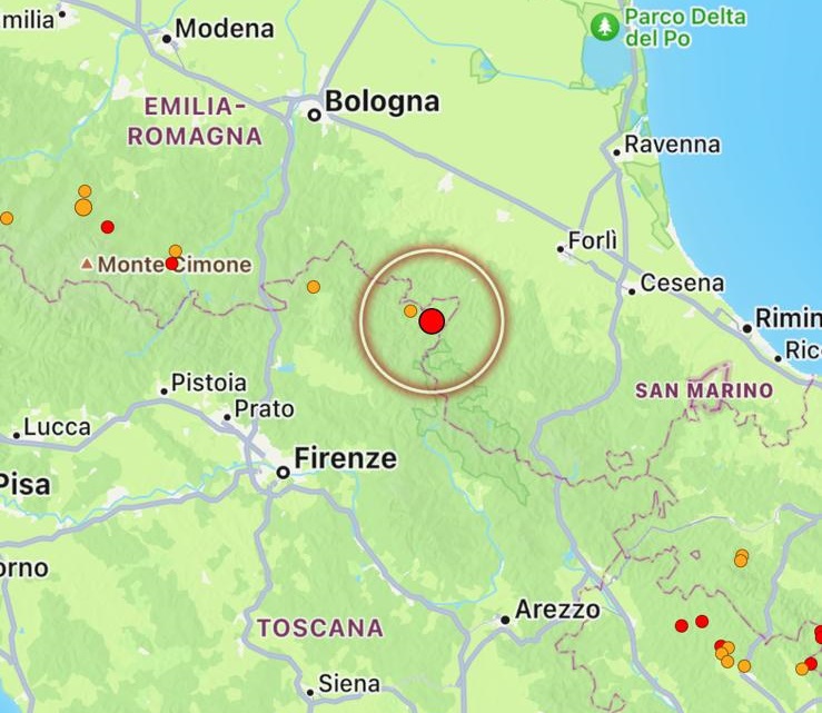 terremoto marradi toscana