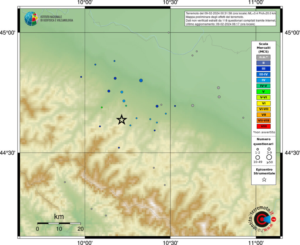 terremoto oggi parma