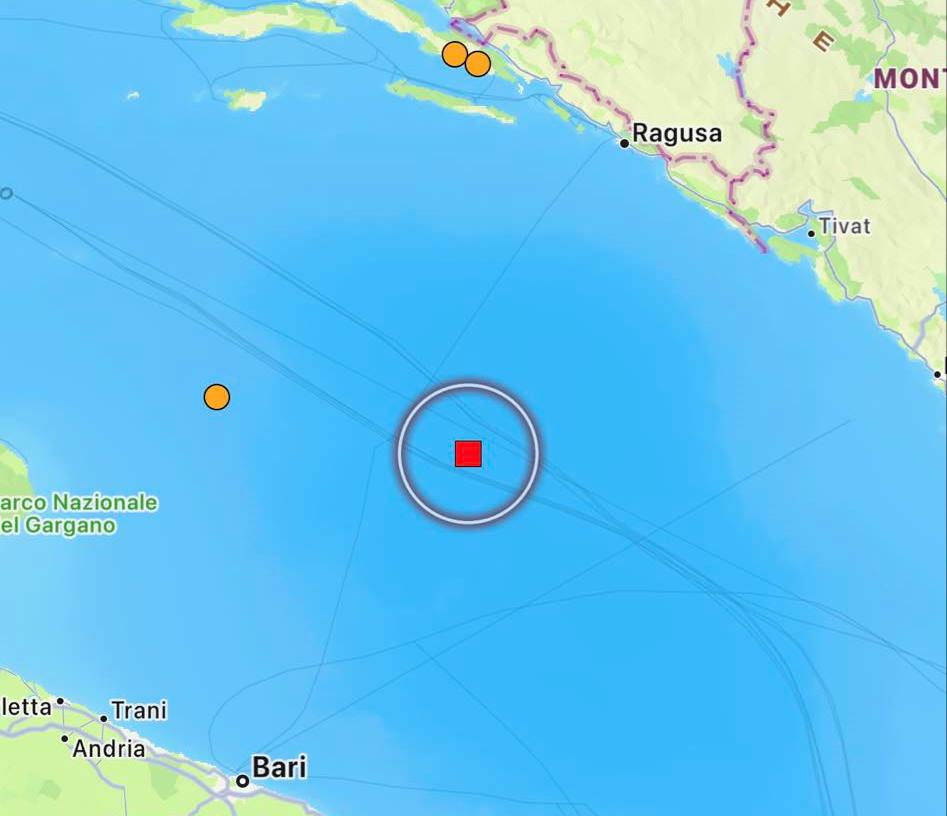 terremoto oggi puglia adriatico