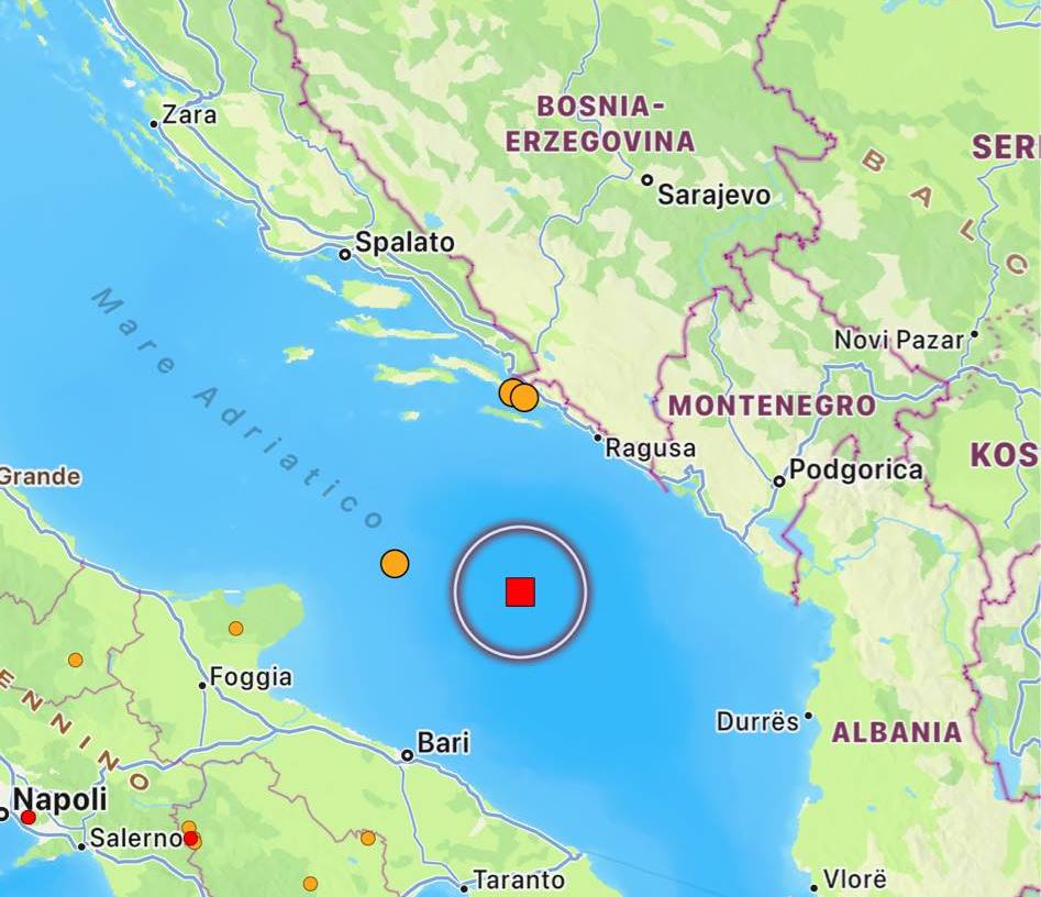 terremoto oggi puglia adriatico