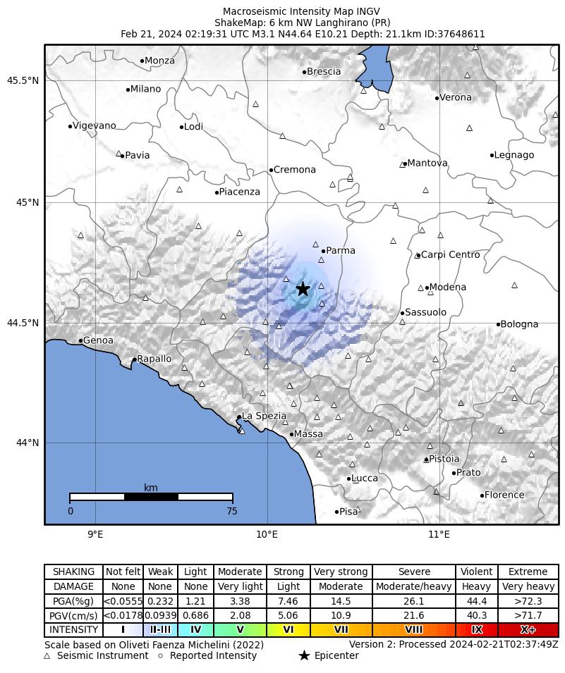 terremoto parma langhirano