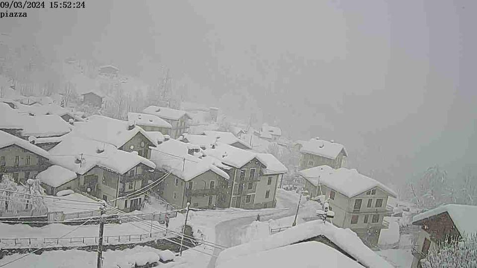 La neve di oggi sulle Alpi Piemontesi