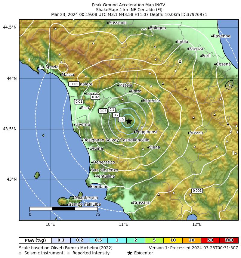 terremoto certaldo firenze