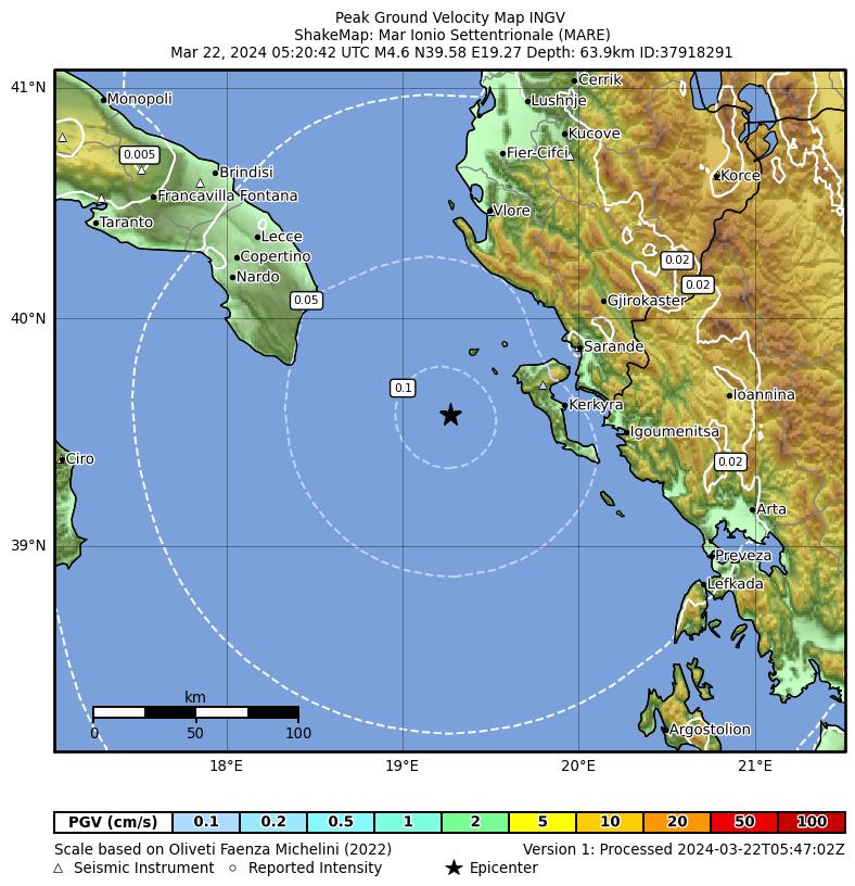 terremoto oggi puglia lecce grecia corfù