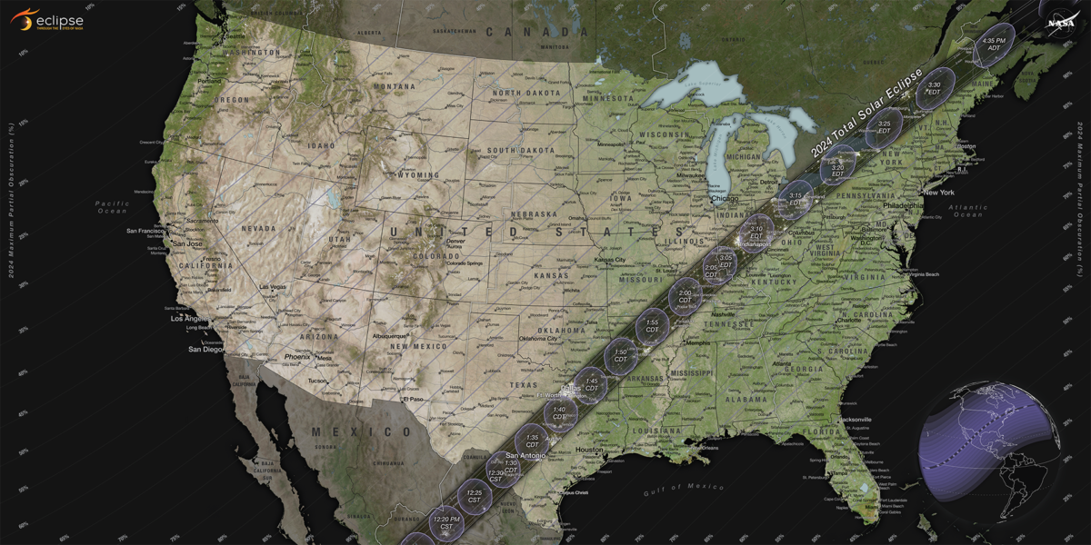 eclissi solare totale 2024 nasa