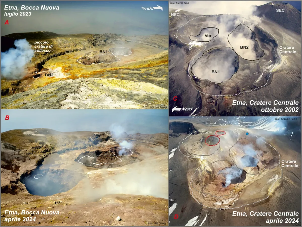 etna cratere centrale esplosioni