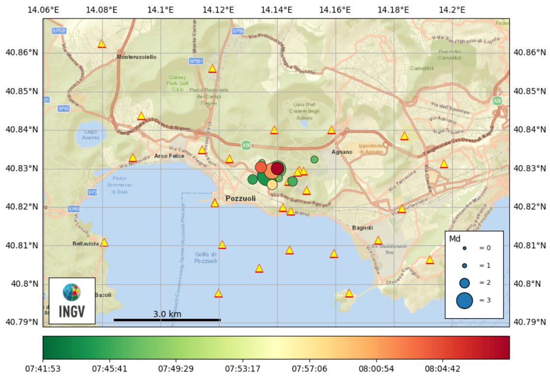 sciame sismico campi flegrei 14 aprile