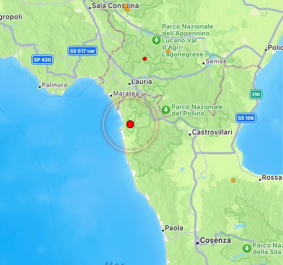 terremoto san nicola arcella cosenza