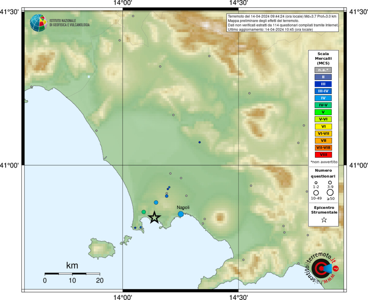 terremoto napoli pozzuoli oggi