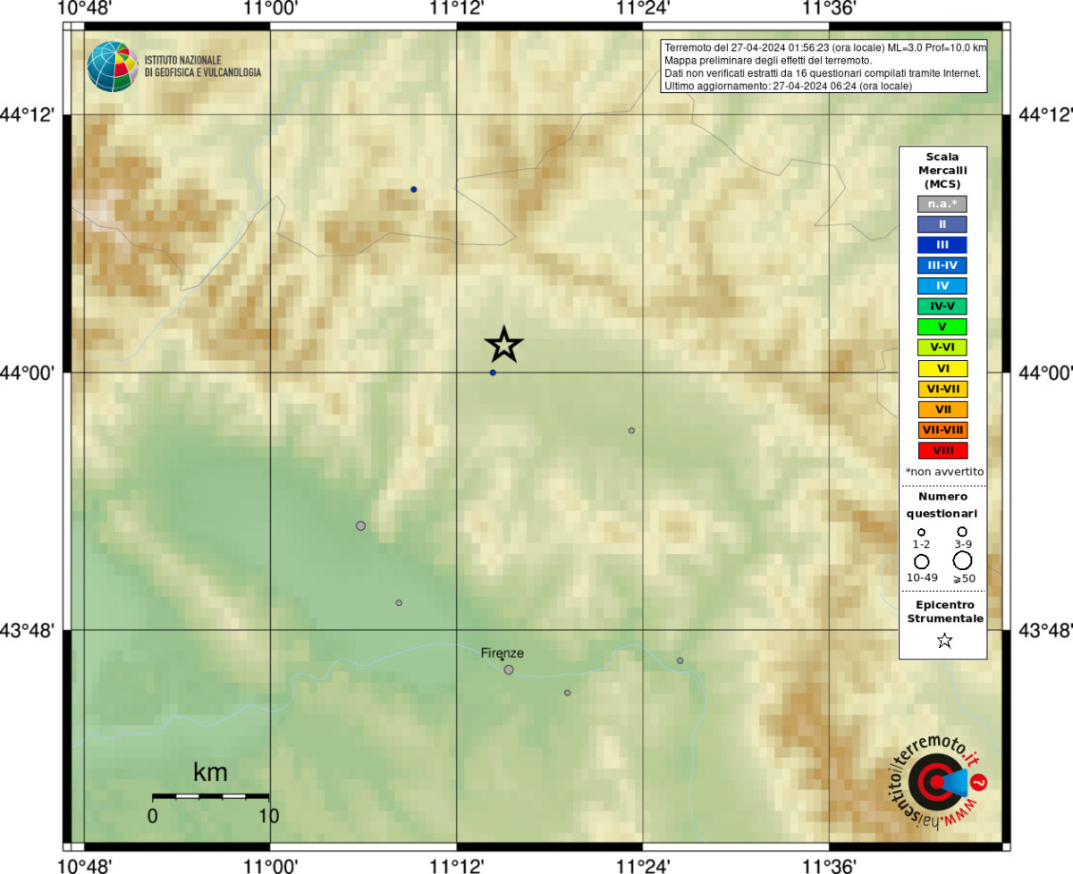 terremoto oggi barberino di mugello firenze 27 aprile