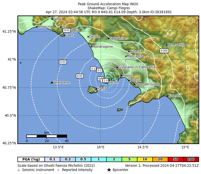 terremoto oggi napoli pozzuoli campi flegrei 27 aprile