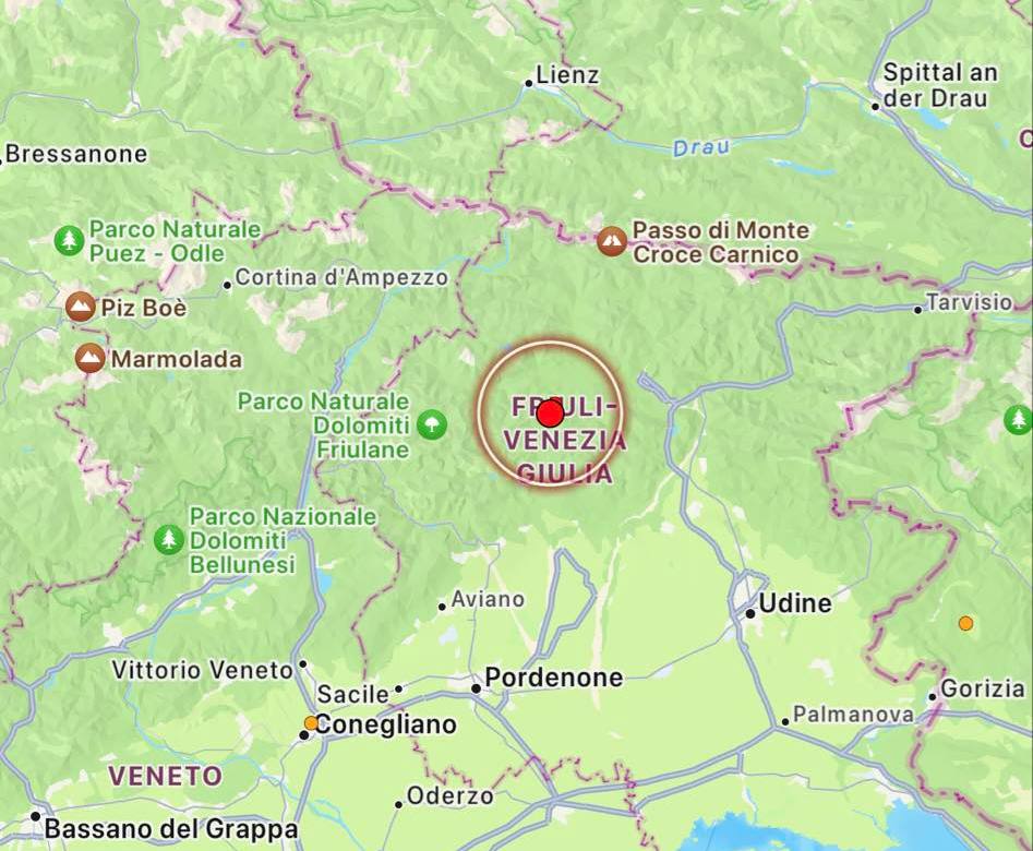 terremoto udine friuli venezia giulia