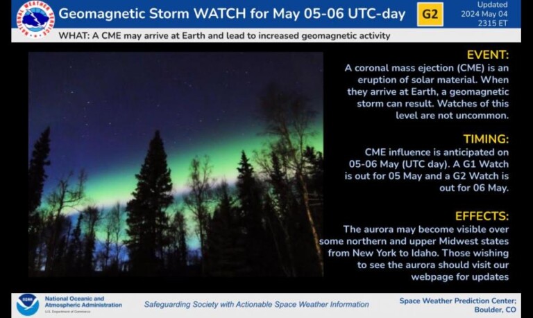 allerta tempesta geomagnetica oggi domani 5 6 maggio