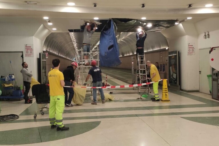 crollo controsoffitto stazione sanremo