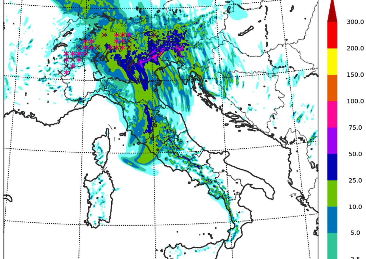 Vädervarning, kraftigt dåligt väder i nord/öst: stormar i Veneto