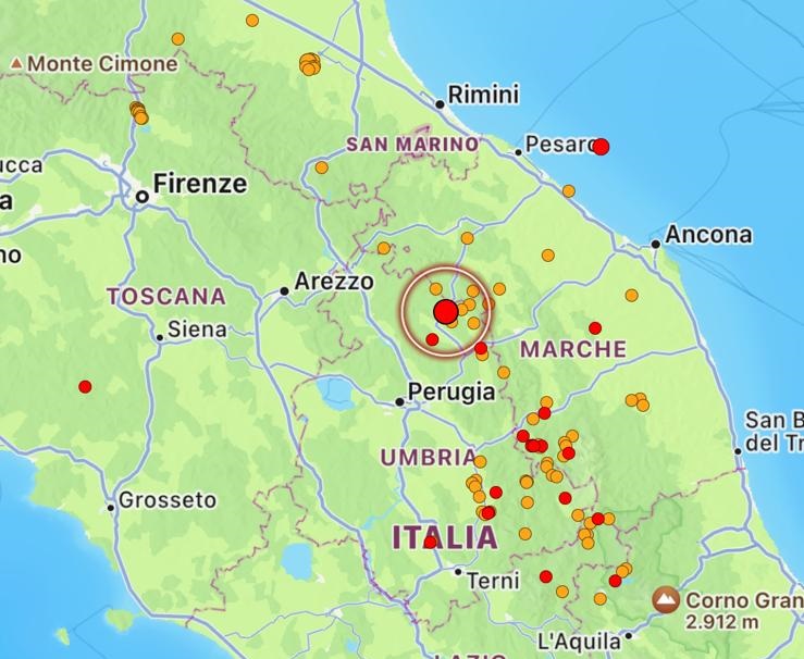 terremoto gubbio umbria