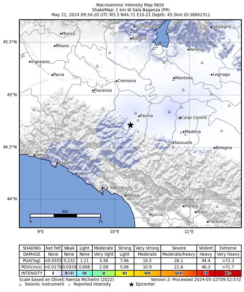 terremoto parma oggi