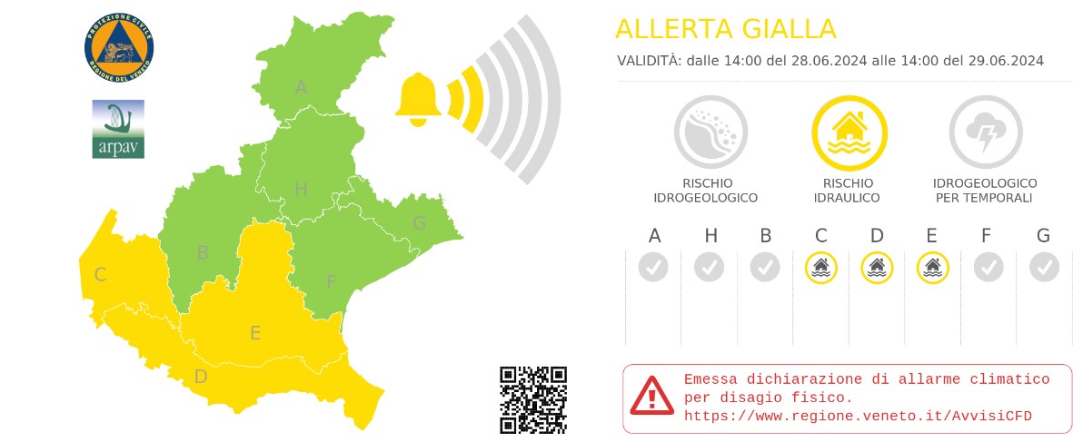 allerta meteo veneto 28-29 giugno