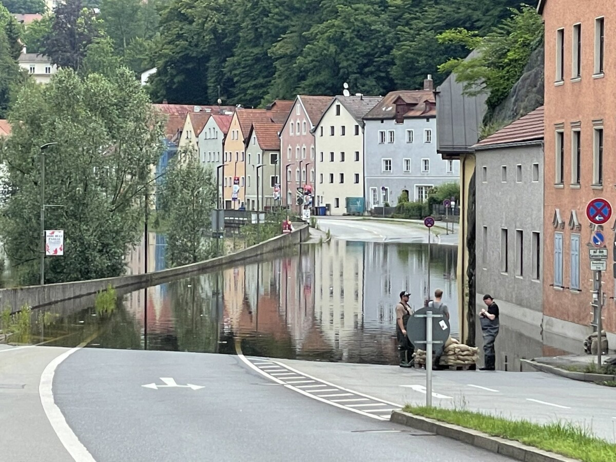 Maltempo al confine Germania-Austria, Passau come Venezia