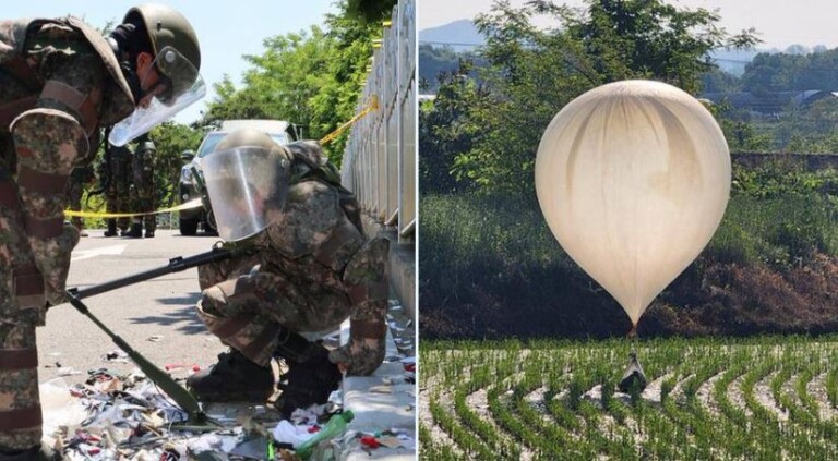 palloncini spazzatura corea nord sud