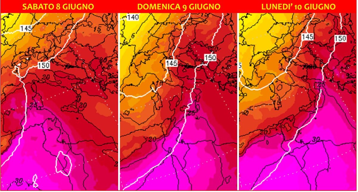 previsioni meteo 8 9 10 giugno 2024