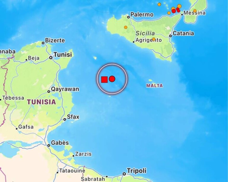 terremoto canale di sicilia