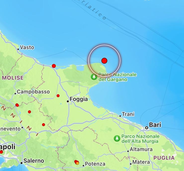 terremoto gargano puglia