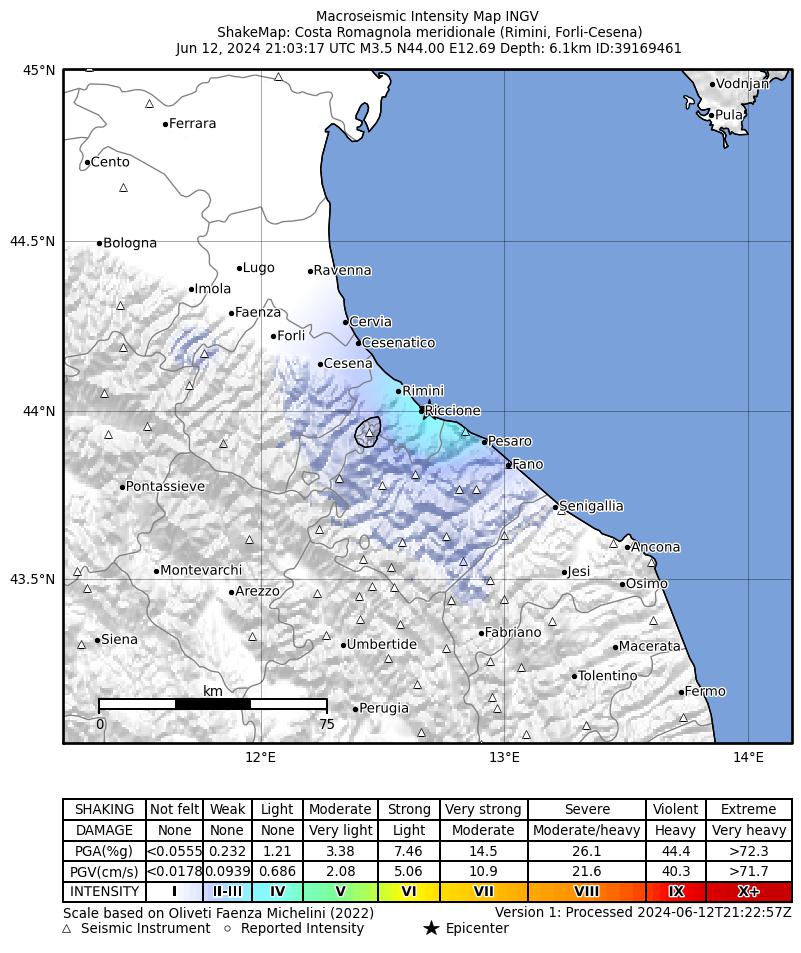 terremoto litorale romagnolo notte