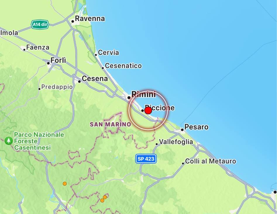 terremoto litorale romagnolo notte