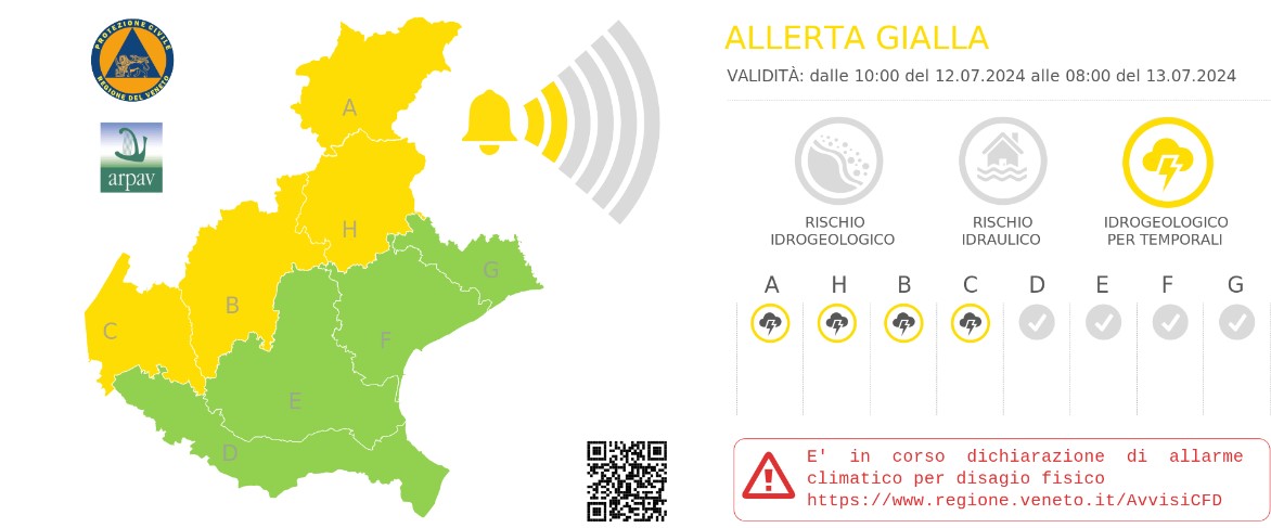 allerta meteo veneto 12 luglio