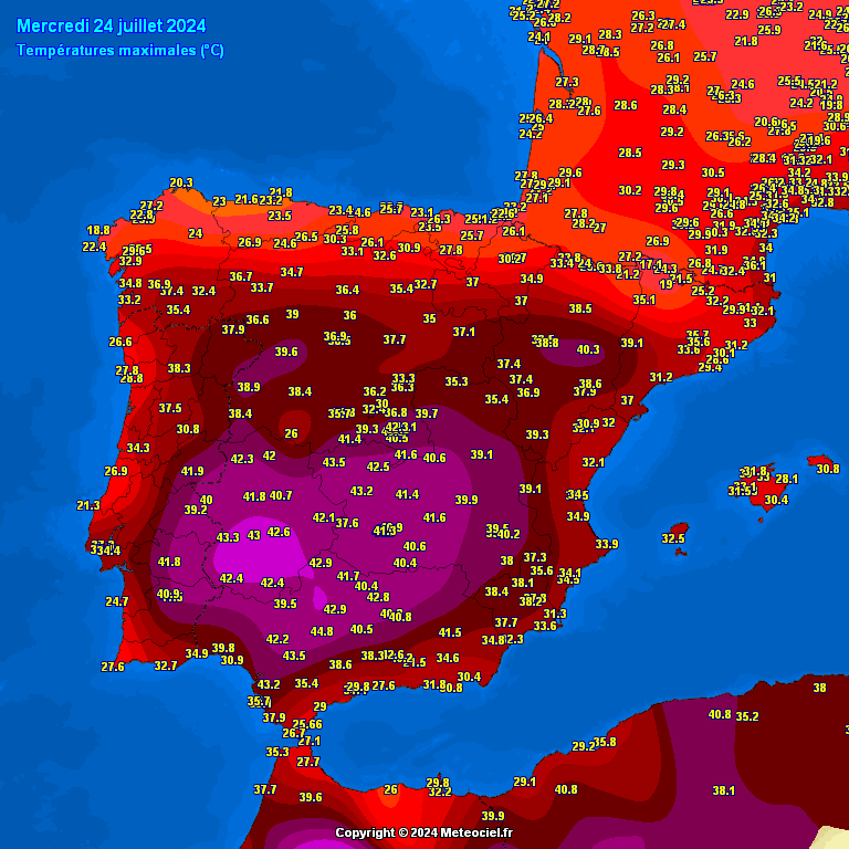 caldo spagna 24 luglio 2024