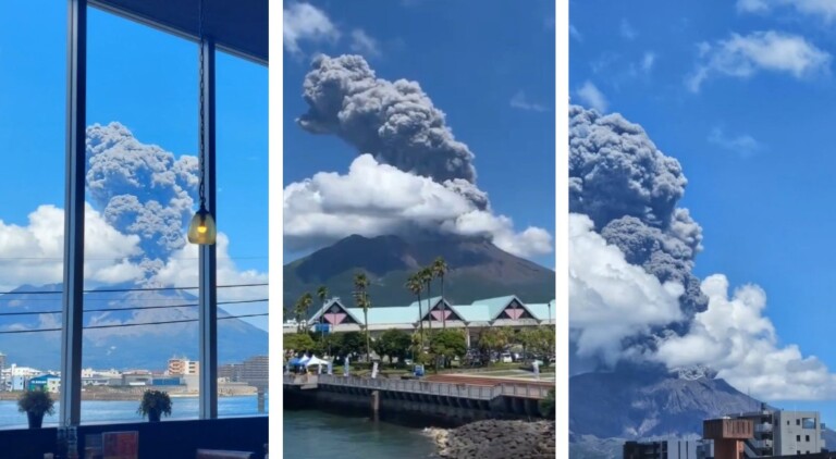 eruzione vulcano sakurajima giappone