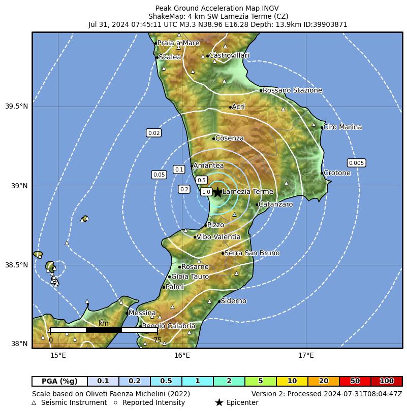 terremoto oggi calabria catanzaro lamezia terme