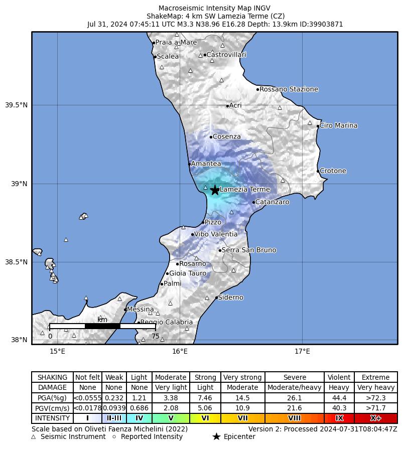 terremoto oggi calabria catanzaro lamezia terme