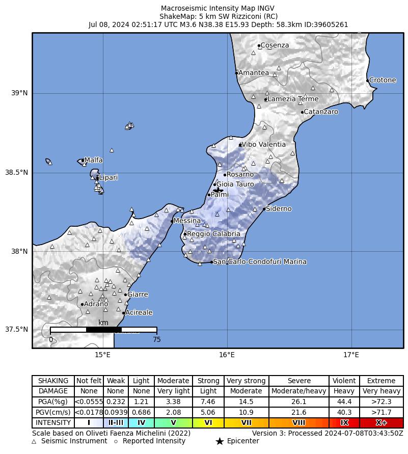 terremoto oggi calabria rizziconi sicilia messina reggio calabria