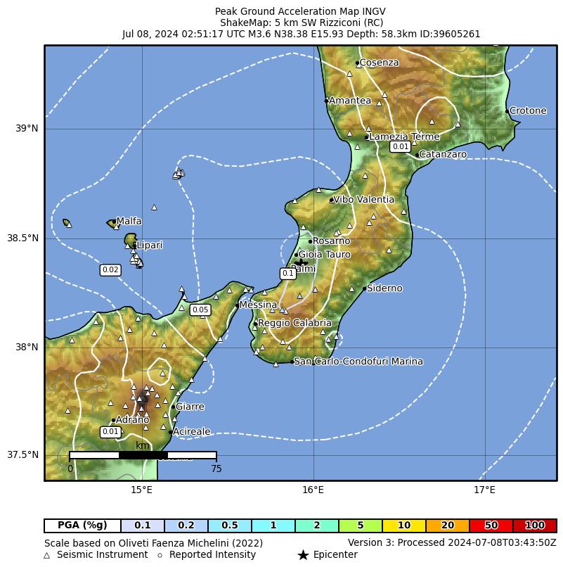 terremoto oggi calabria rizziconi sicilia messina reggio calabria