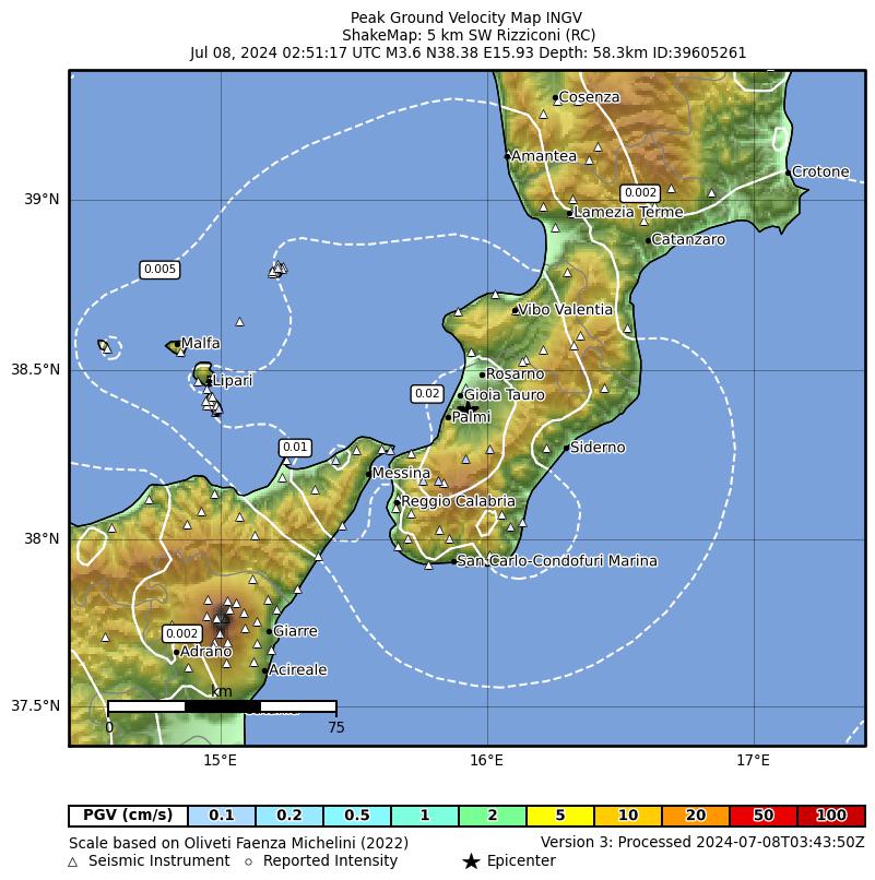 terremoto oggi calabria rizziconi sicilia messina reggio calabria