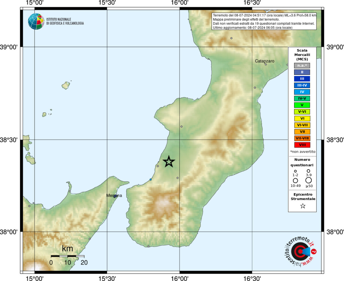 terremoto oggi calabria rizziconi sicilia messina reggio calabria