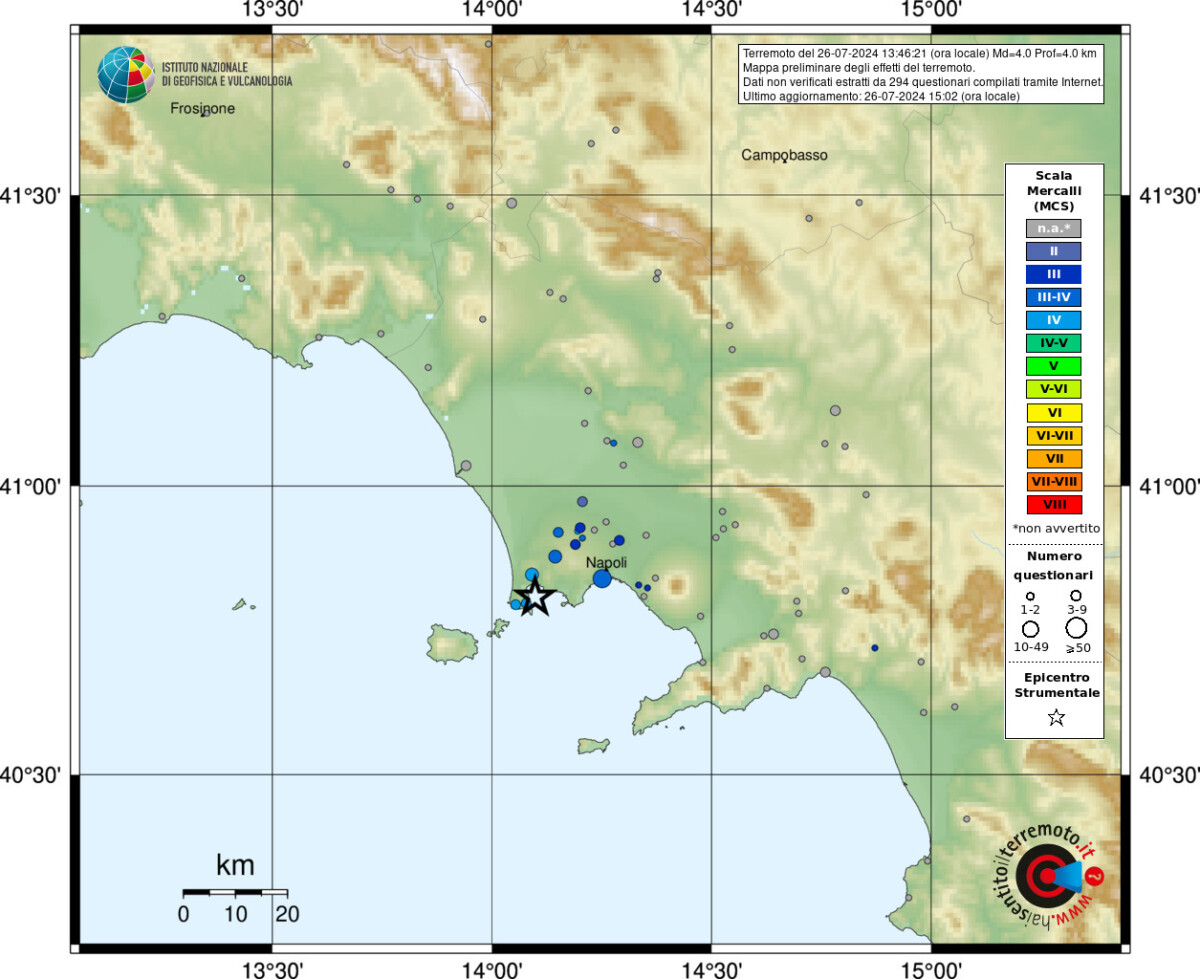 terremoto oggi napoli pozzuoli campi flegrei