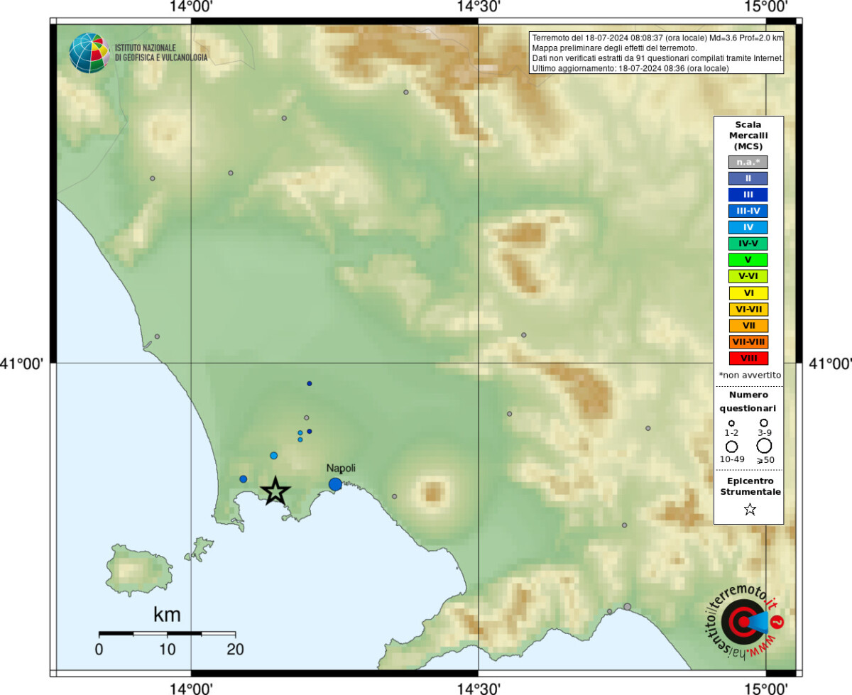 terremoto oggi pozzuoli campi flegrei