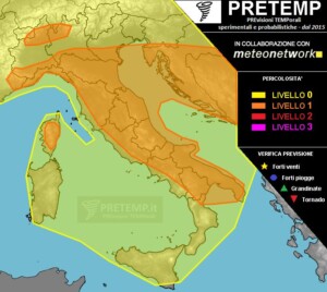 allerta meteo oggi italia nord sud centro