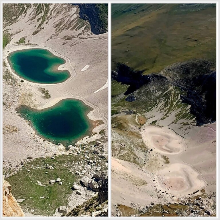 Lago PIlato caldo siccità prosciugato