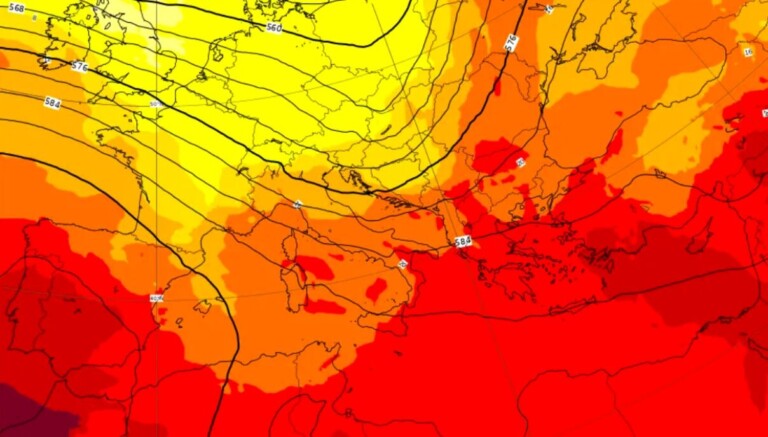 La previsione sinottica del modello europeo ECMWF per domenica 18 agosto 2024