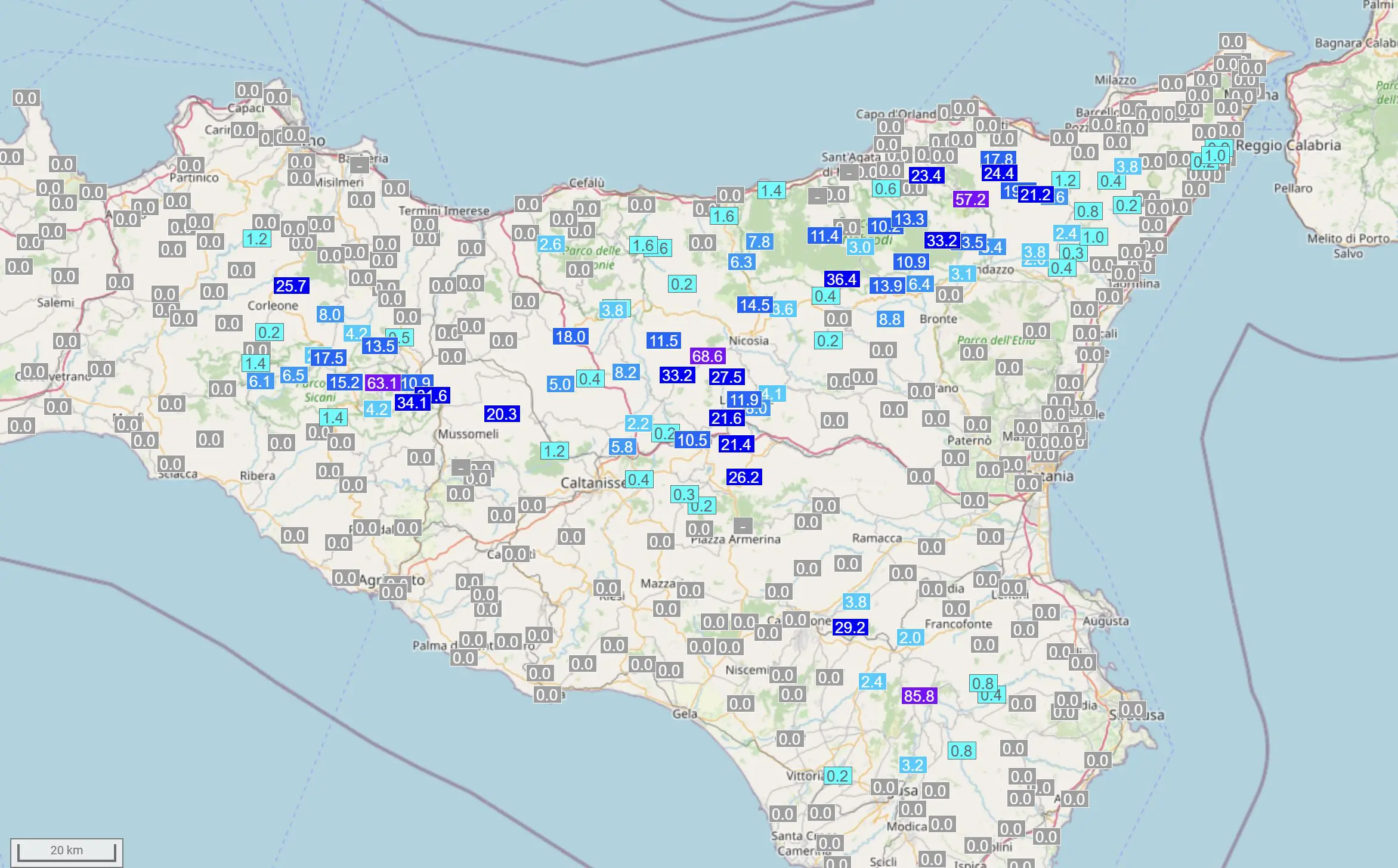 piogge sicilia 5 agosto 2024