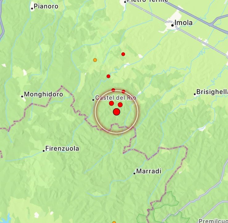 terremoto castel del rio emilia romagna