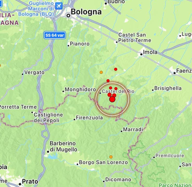 terremoto castel del rio emilia romagna