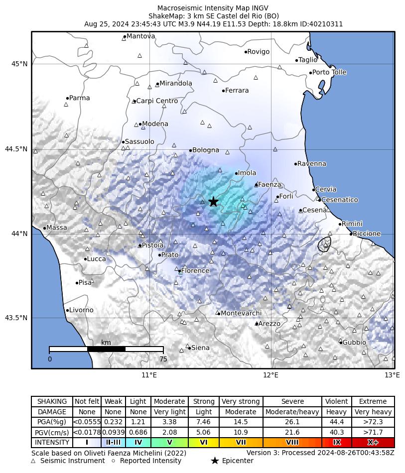 terremoto oggi emilia romagna toscana bologna firenze