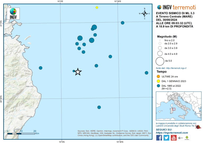 terremoto sardegna oggi