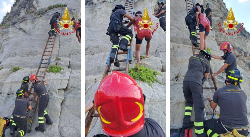 vigili del fuoco scogliera tropea